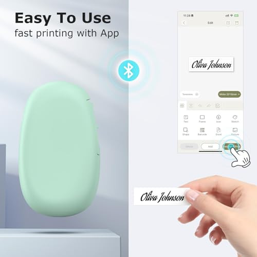 E10 Bluetooth Label Maker Machine with Tape, Continuous Waterproof Label,