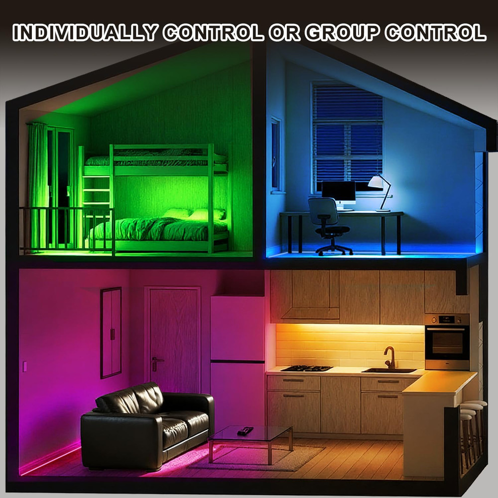 Under Cabinet LED Lighting, Dimmable under Counter Lights, Wifi Smart Controlled