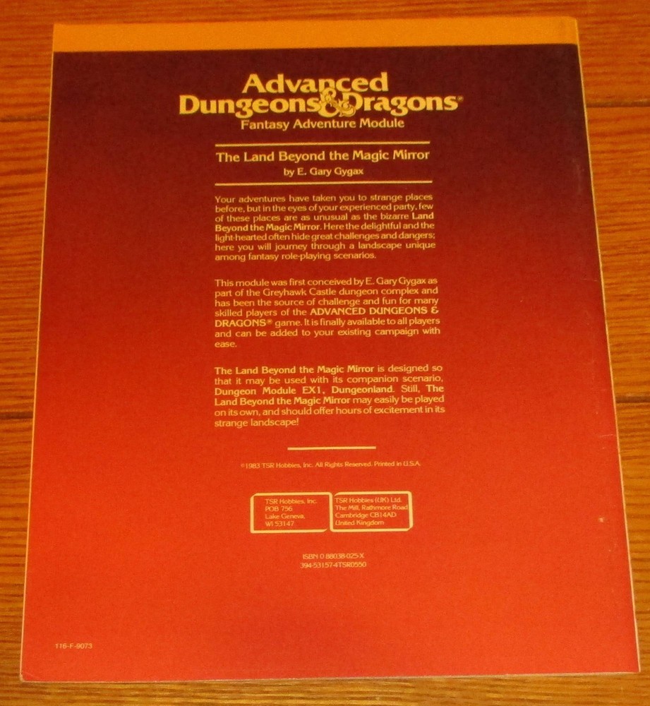 1983 TSR Advanced Module EX2 The Land Beyond the Magic Mirror Adanced D&D NICE!!