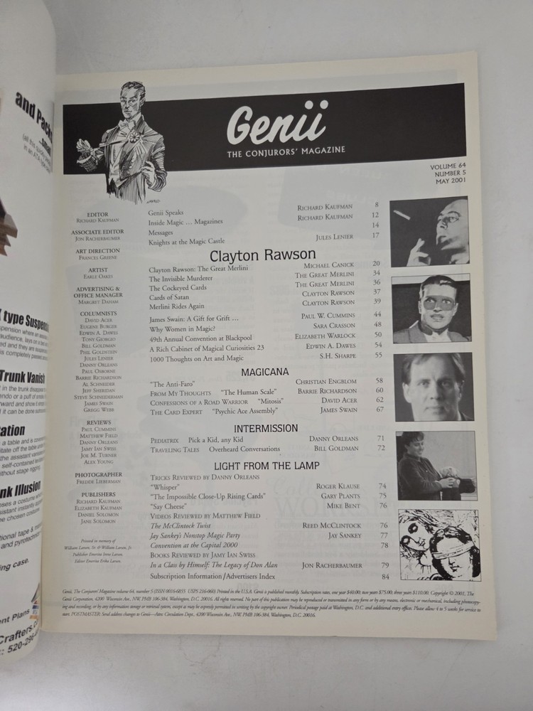 Genii Magic Magazine For Magicians May 2001 Issue