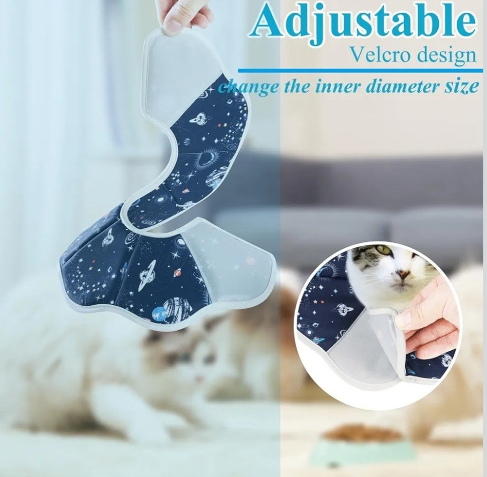 Mechpia Soft Cat Recovery Cone Collar Medium Starry Sky