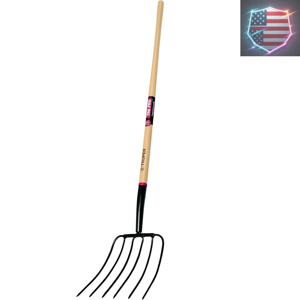 Tru Pro 54-Inch Manure Fork 6-Tine, Ash Handle