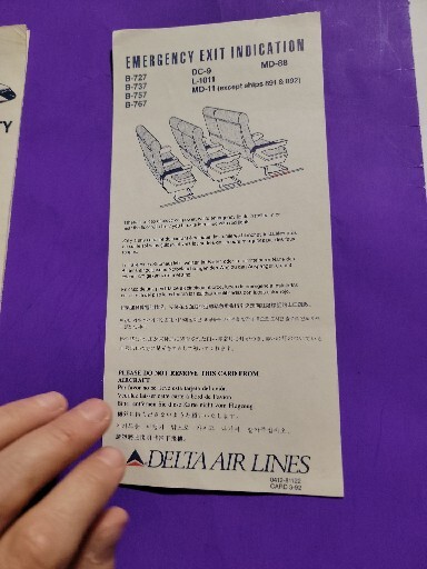 DELTA AIRLINES 7-757 PASSENGER SAFETY INFORMATION PAMPLET