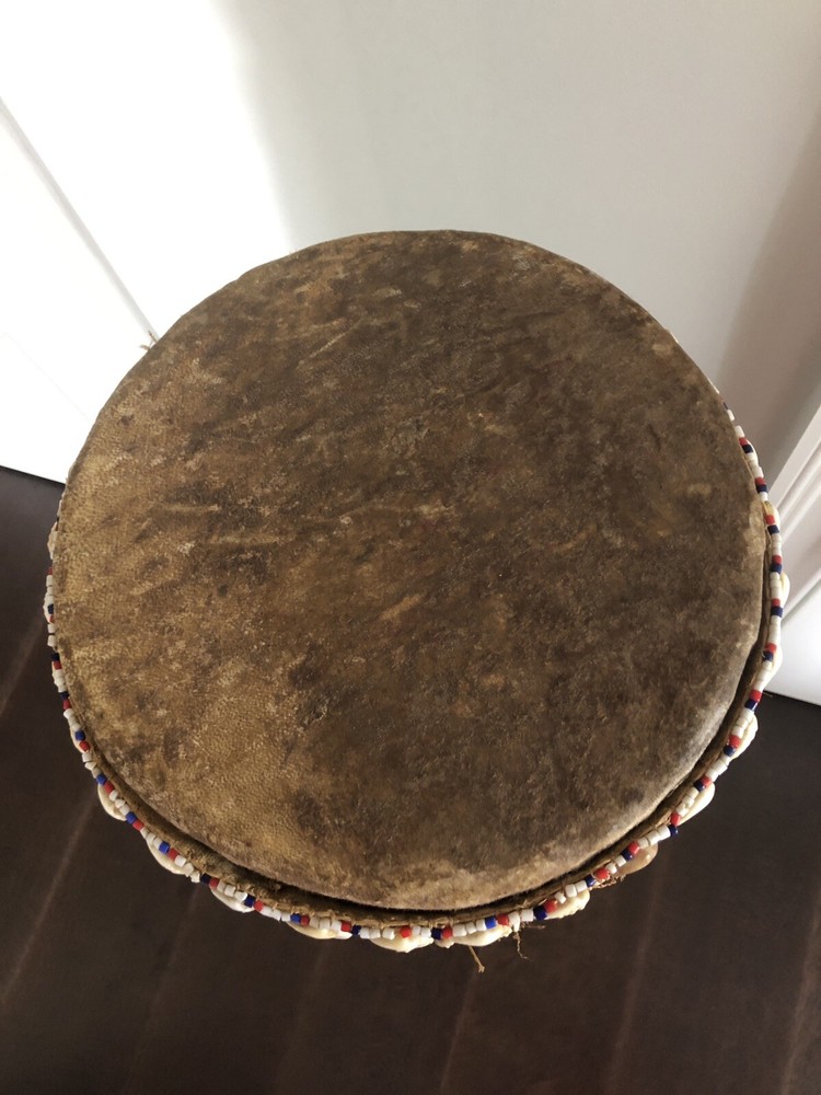 AFRICAN DRUM with Cowery Shell Design