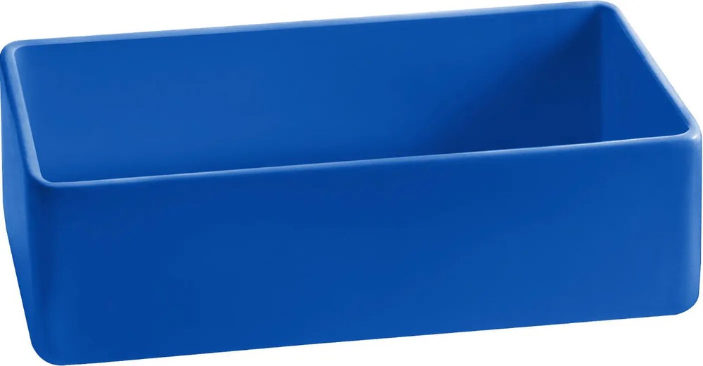TableCraft Cold Holding 2qt. Cobalt Blue Rectangular Cast Aluminum Bowl