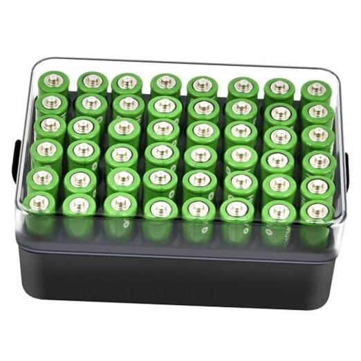 Battery Organizer Storage Case, Battery Vault Box Container for Large Black