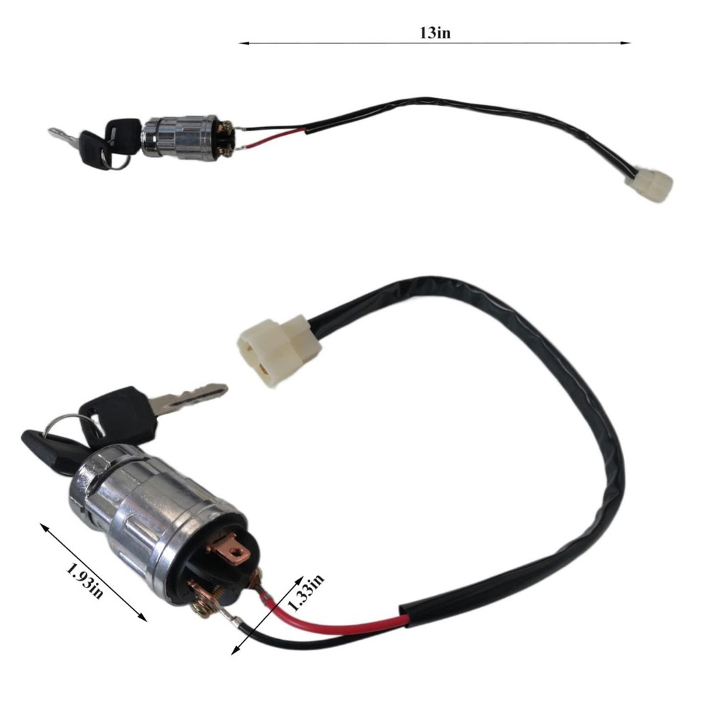 JOEEGO Ignition Starter Switch Assembly Compatible with Silvery White