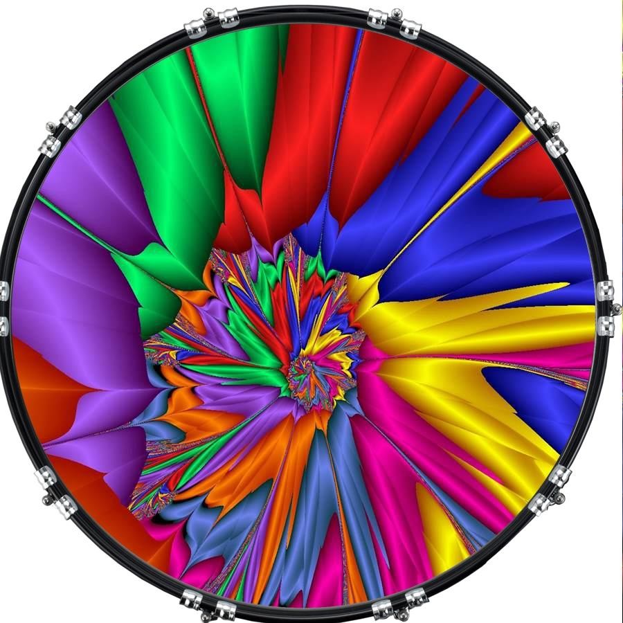 Custom 22" Kick Bass Drum Head Graphical Image Front Skin Explosive 12