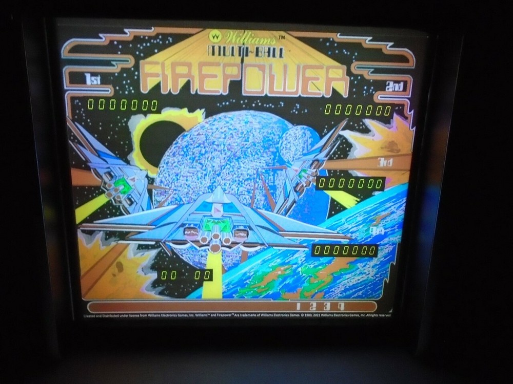 Williams Firepower Pinball Head LED Display light box