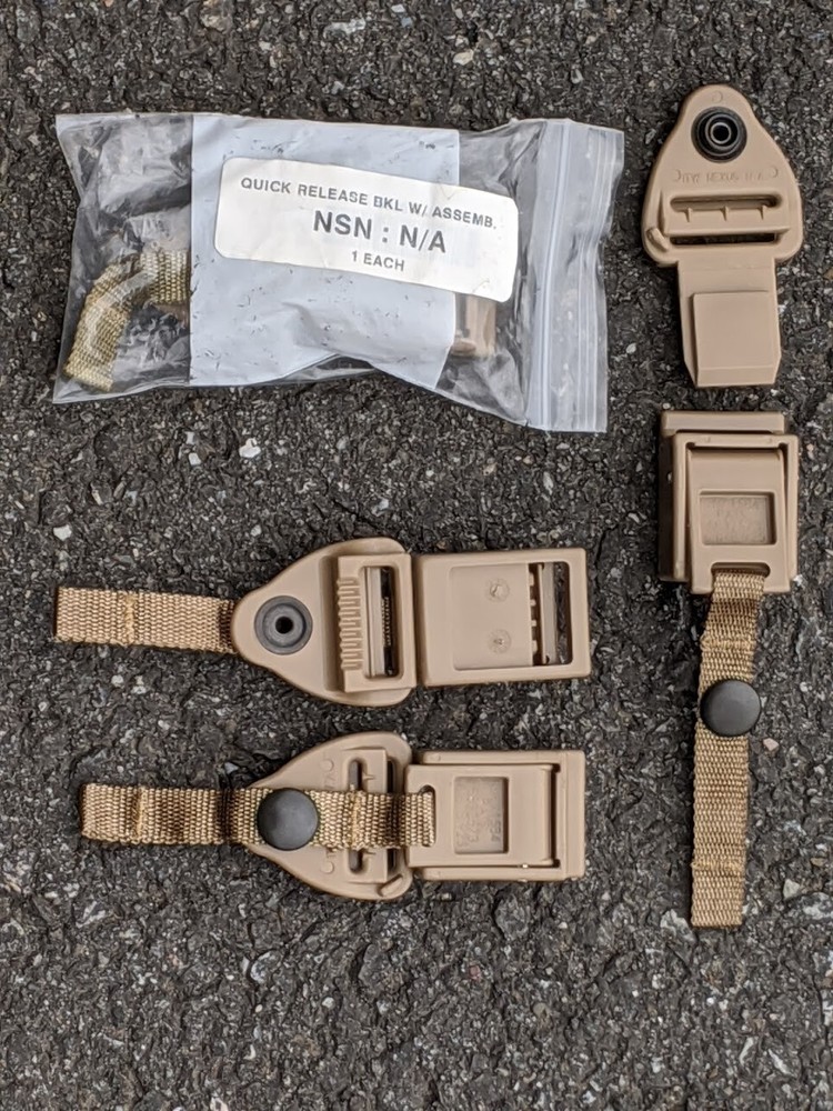3Set Quick Release QR Buckle Replacement 1" Shoulder Strap Connector ILBE Coyote