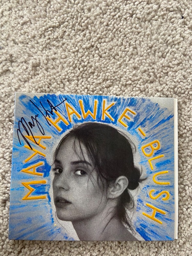 MAYA HAWKE SIGNED BLUSH FRAMED CD STRANGER THINGS ROBIN SINGER ACTRESS BAS