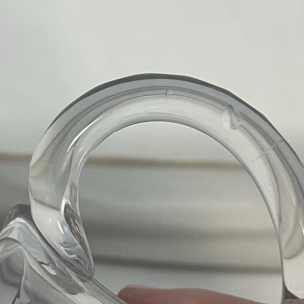 Small Unbranded Cut Crystal Creamer Pitcher Pinwheel Star Pattern Chip On Handle