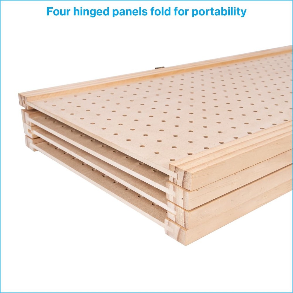 5 Foot 4-Panel Folding Pegboard Stand for Crafting - Versatile Pegboard Displ...