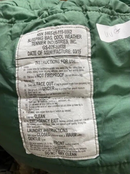 Sleeping Bag Forestry Service Cold Weather