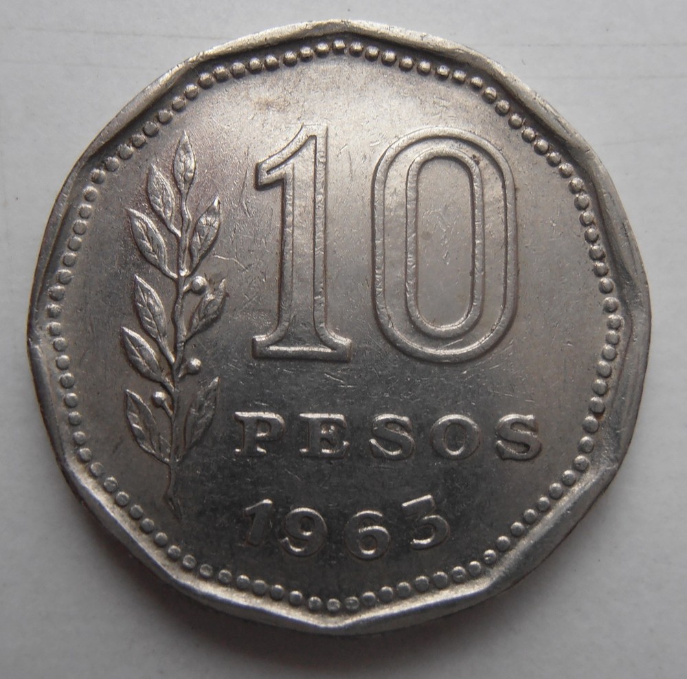 ARGENTINA 10 PESOS 1963