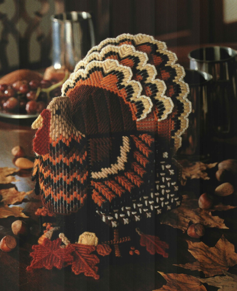 TURKEY CENTERPIECE THANKSGIVING PLASTIC CANVAS PATTERN INSTRUCTIONS