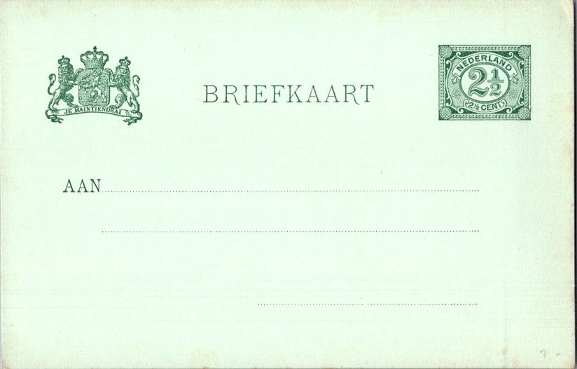 Netherlands Higgins & Gage 21 Unused.