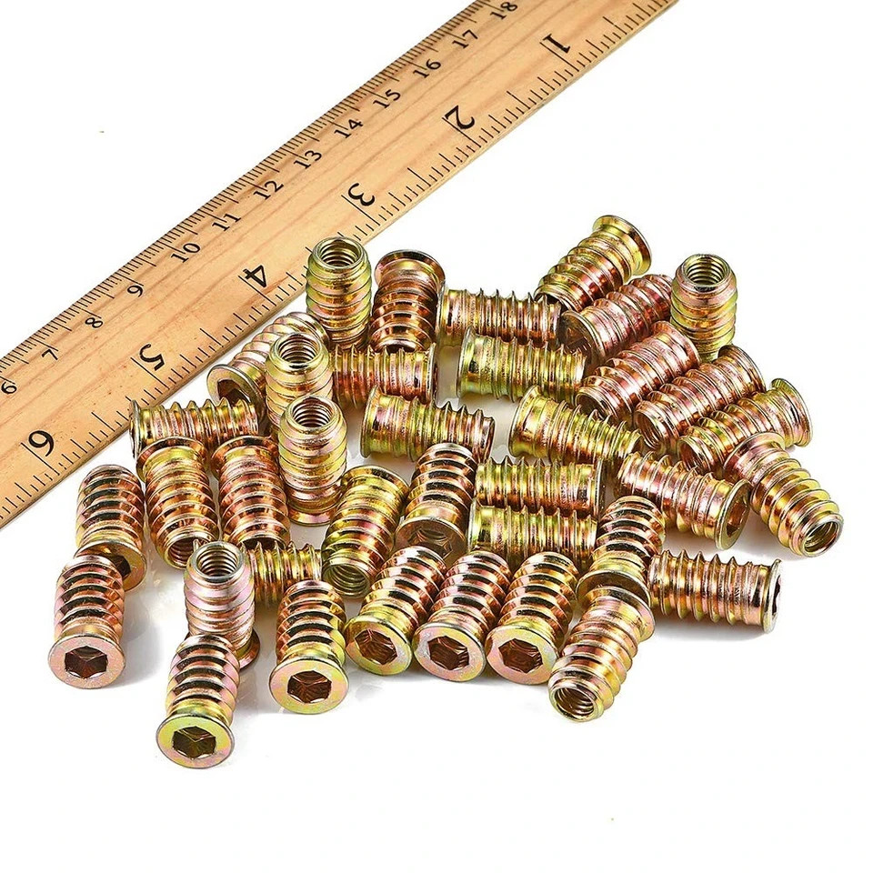 80 Pcs Premium Threaded Inserts for Wood, 1/4-20 Threaded Inserts with Hex