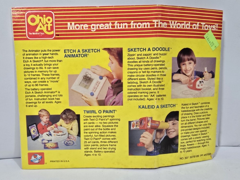 Ohio Art Program A Sketch Design Machine Instruction Booklet