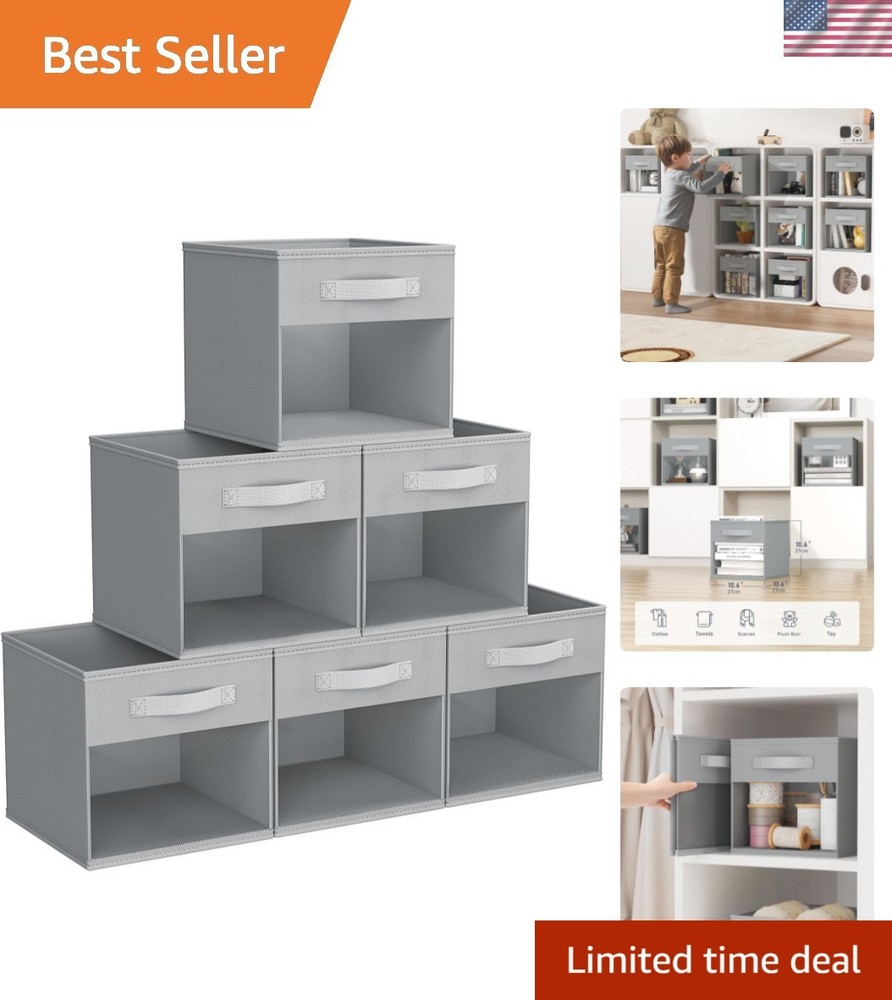 Elegant 6 Pack Foldable Storage Cubes with Window - Optimal Organization