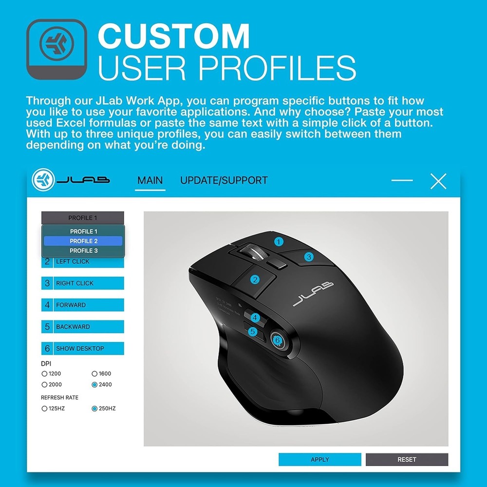 JLab Epic Work Bundle, Epic Wireless Keyboard and Epic Wireless Mouse