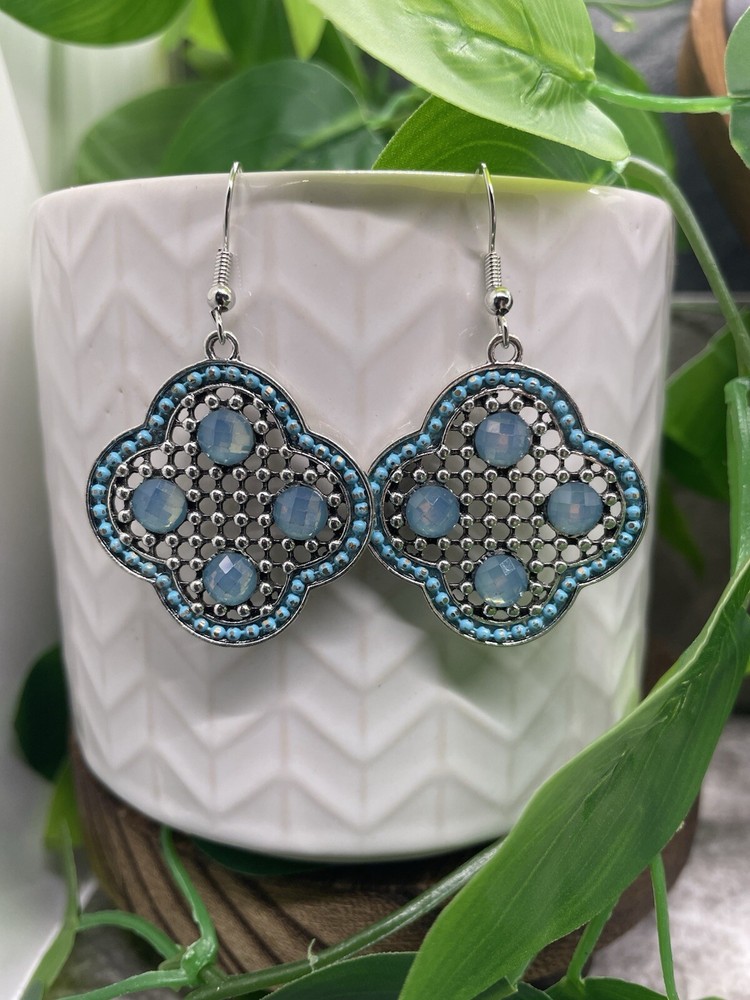 2” Silver-tone Retro Boho Drop Dangle Earring Set New Free Ship B4985