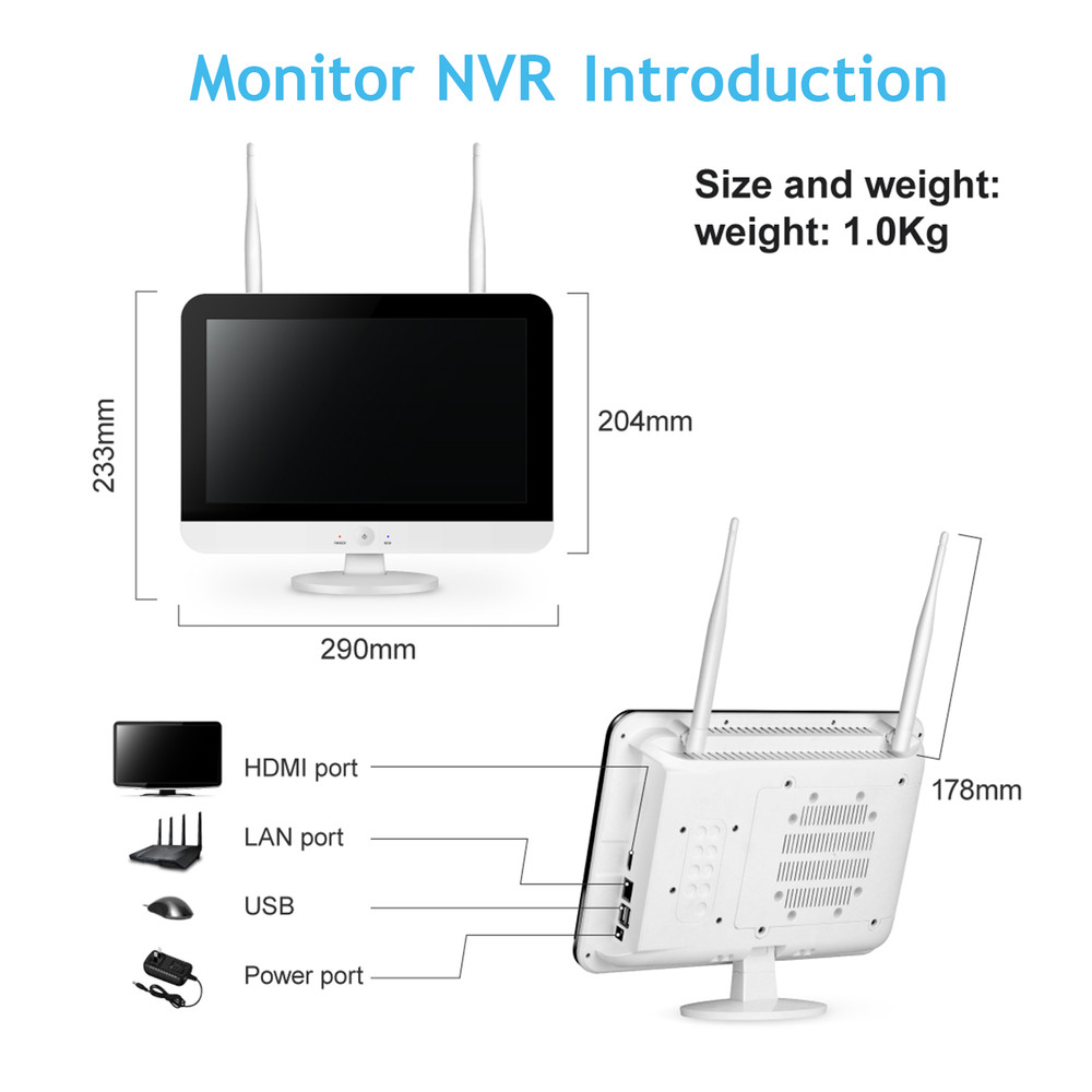 Wireless Surveillance Camera System Night Vision Plug-in Camera 10CH 5MP Record