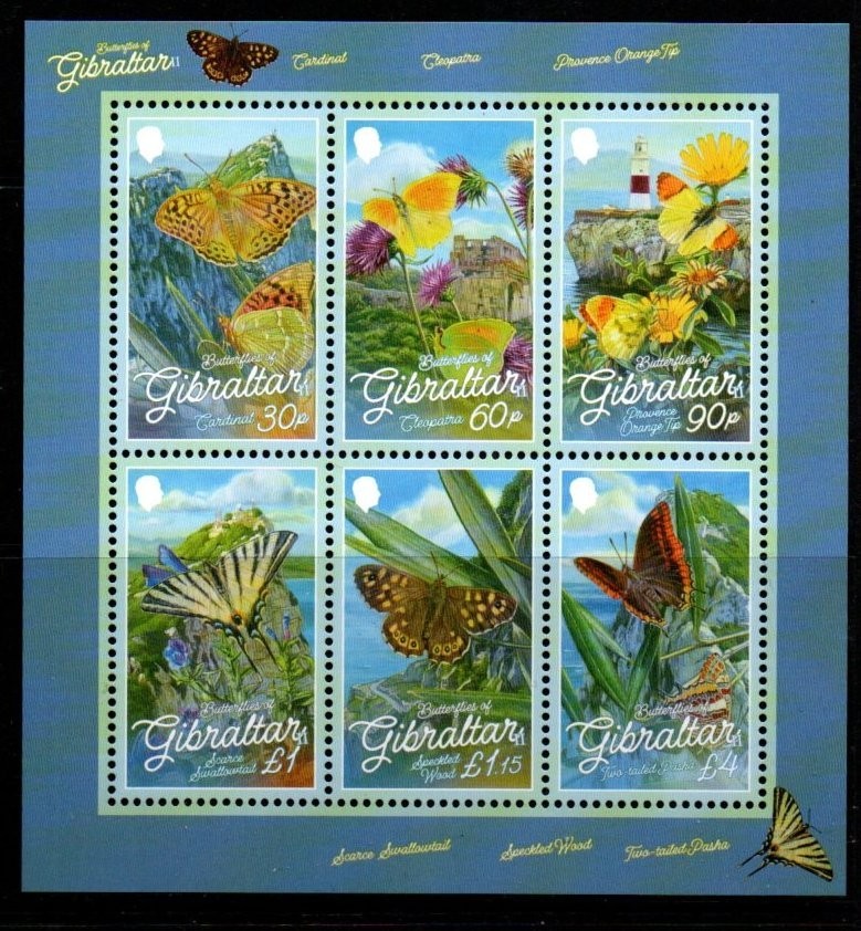 GIBRALTAR 2025 BUTTERFLIES SHEETLET MNH