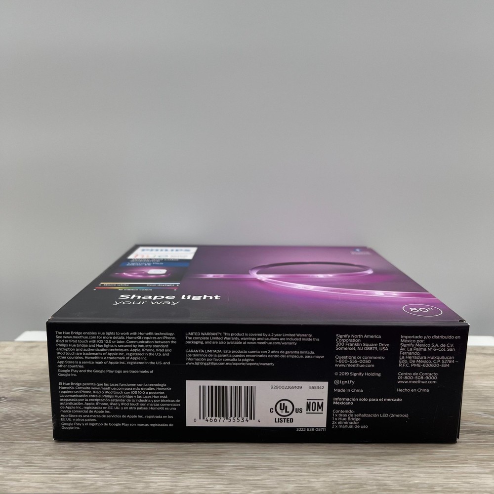 Philips Hue Smart LED Lightstrip Plus Starter Kit 80" Bluetooth Model 555342 New