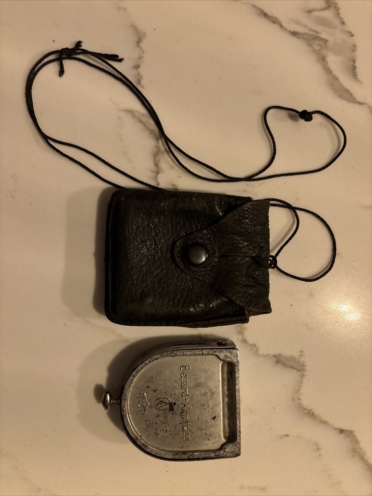 Compass Bezard Fluid Germany Multifunction Vintage Leather Case Military - RARE!