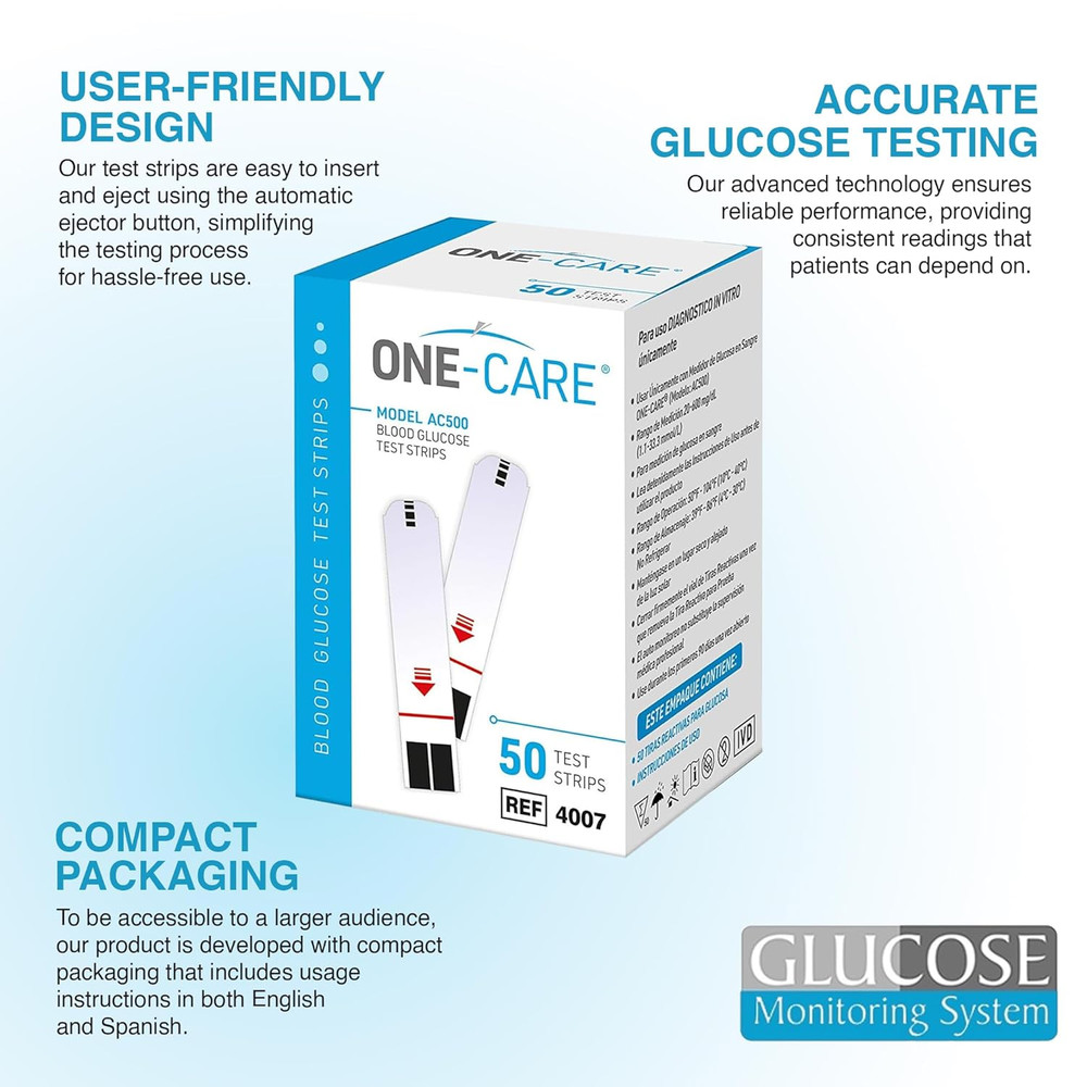ONE-CARE Blood Glucose Test Strips (Test Strips (50 Pack))