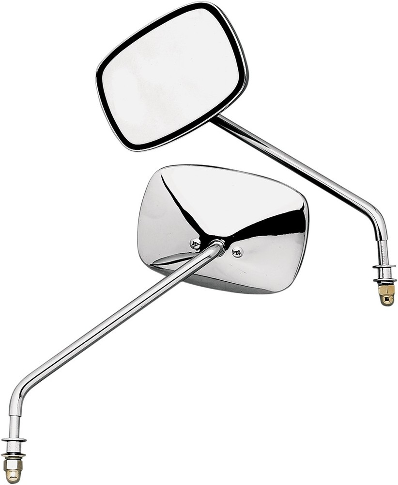 Emgo Universal Screw-In Mount Mirror Long Stem - Plain Face - Pair #20-21705