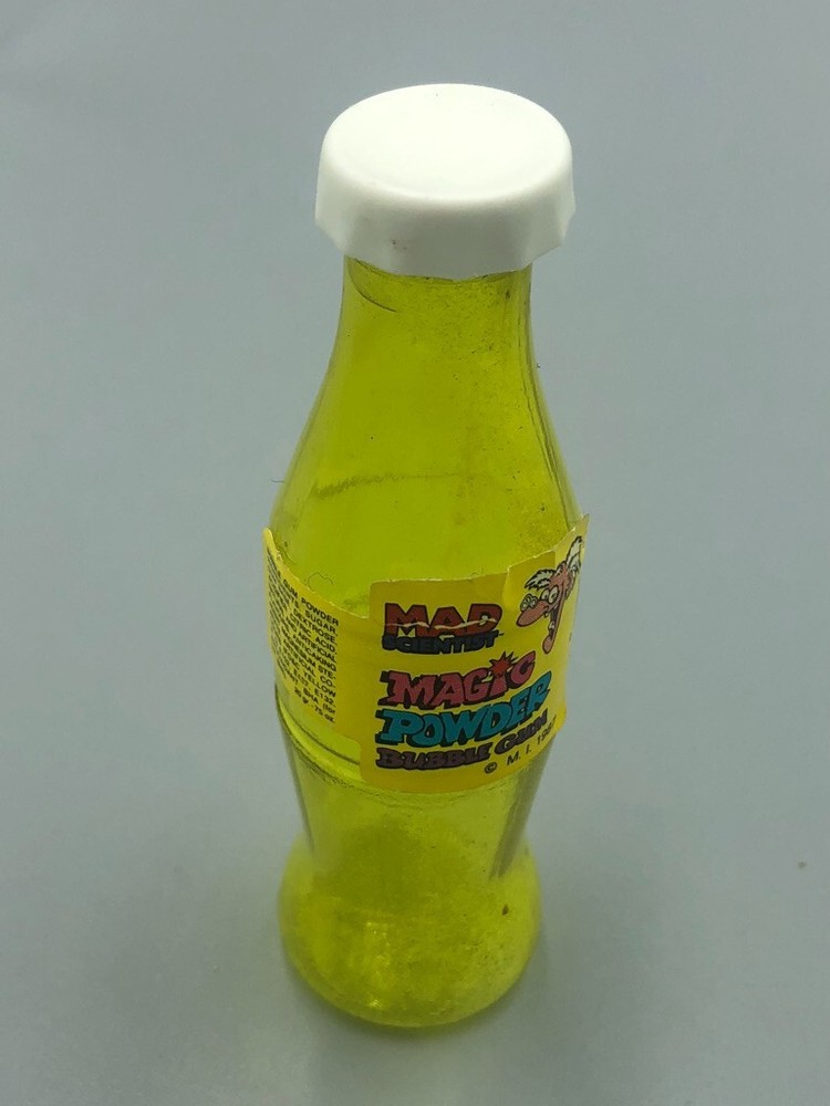 1987 MAD SCIENTIST MAGIC POWDER BUBBLE GUM Empty Bottle Candy Container Vintage