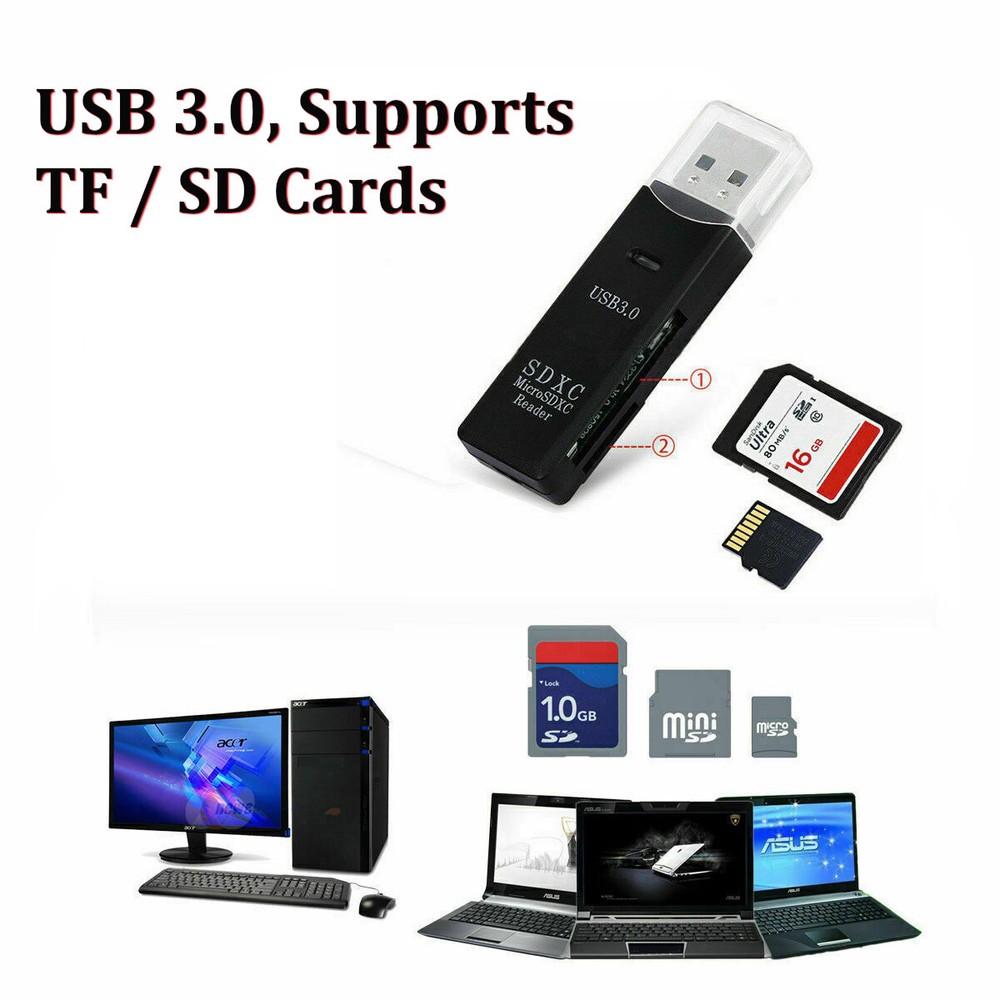 USB 3.0 High Speed Card Reader Adapter for Micro SD SDXC TF T-Flash Memory Card