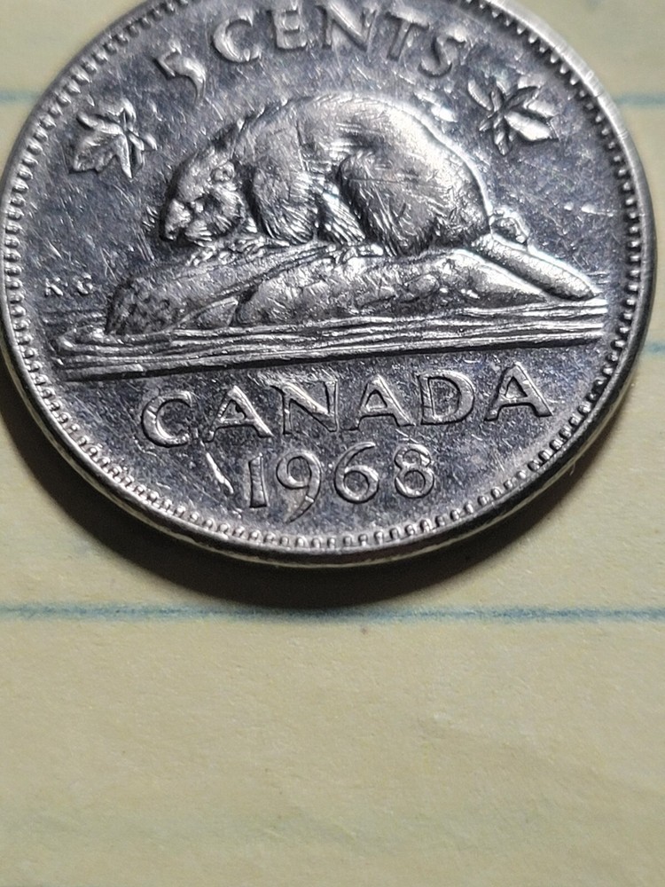 1968 Canada Five Cent Coin ( XF )