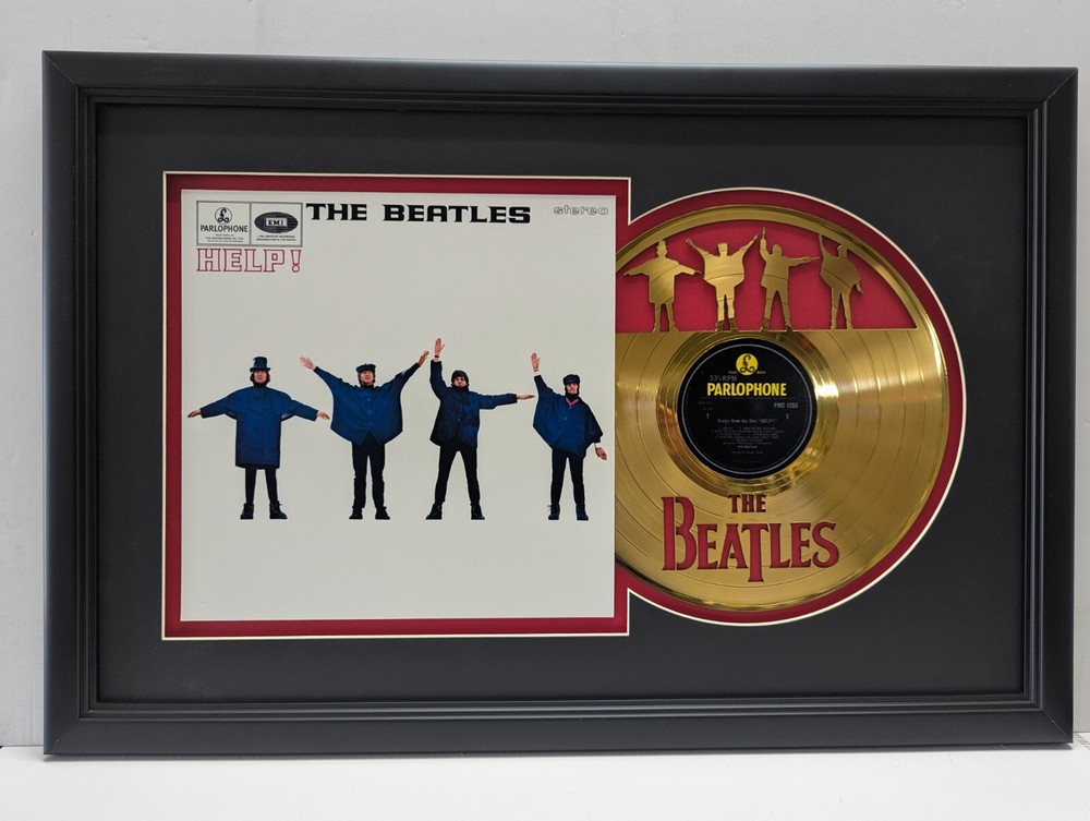 Beatles HELP  Gold or Platinum Laser Cut LP Record Display