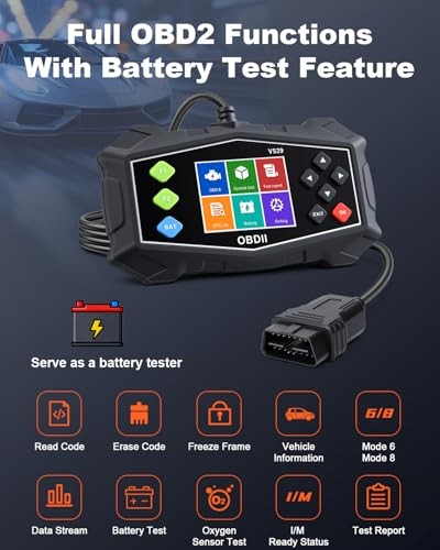 OBD2 Scanner Diagnostic Tool - Car Scanner with Battery Tester - Engine Light