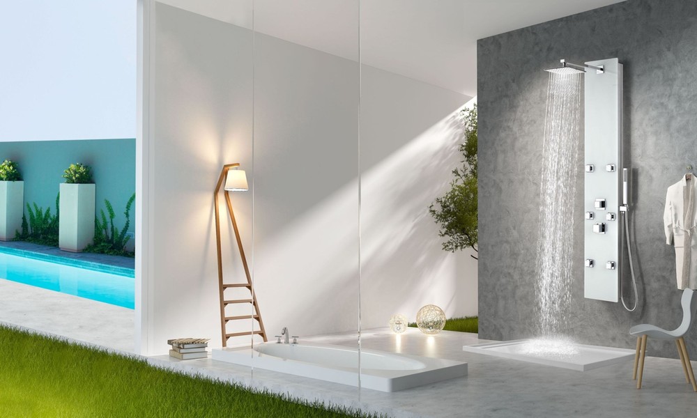 Anzzi SP-AZ029 Rhaus 60" Thermostatic Shower Panel - White