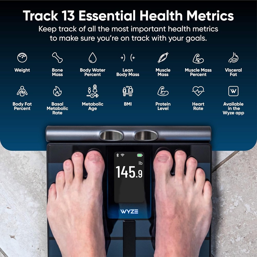 Smart Body Composition Scale with Handle WiFi Bluetooth BMI Fat Muscle 400lb