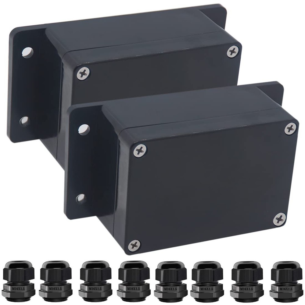 2 Pack IP65 Waterproof Electrical Junction Box ABS Project Case 100x68x50mm IP65