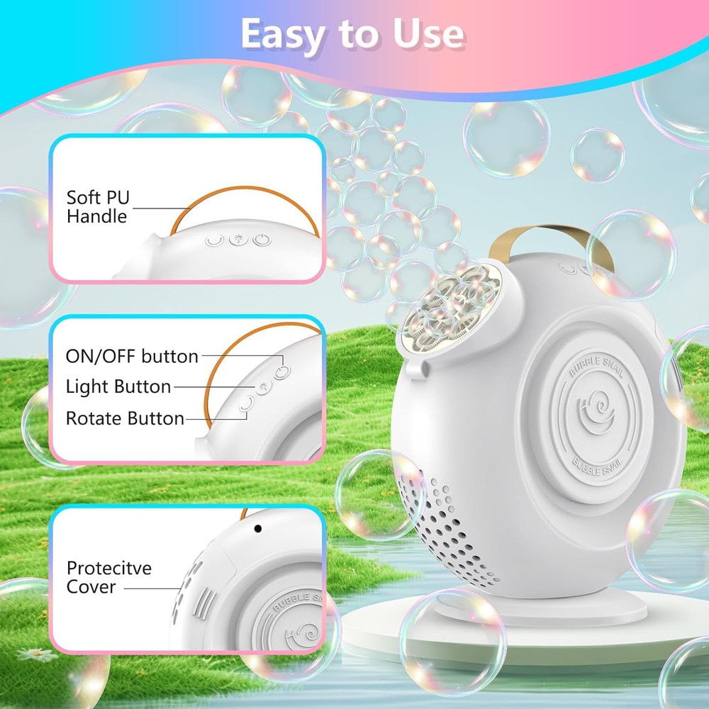 Automatic Bubble Machine for Kids & Toddlers, Rechargeable 15000+ Bubbles per Mi