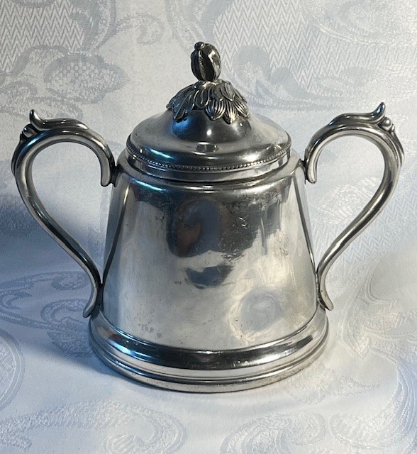 Antique Melon Finial / Lidded Sugar Bowl