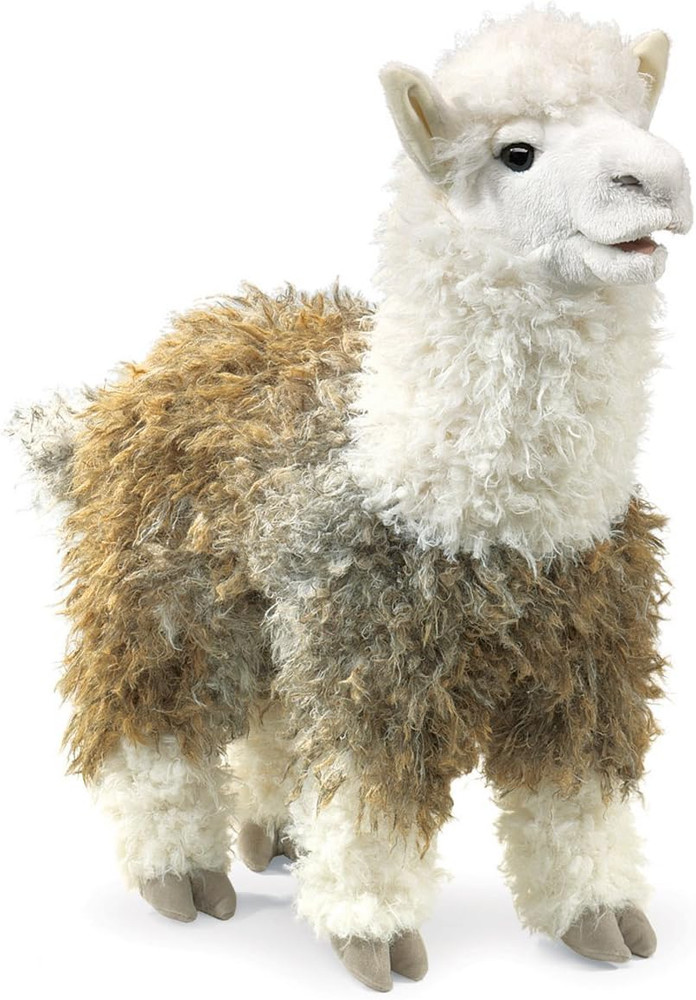 Alpaca Hand Puppet, White, 1 EA