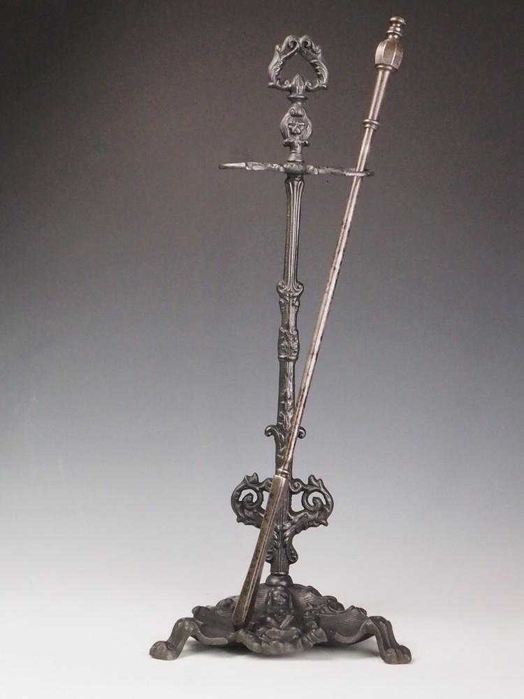 Antique Cast Iron Fireside Tool Stand | Cherub Design