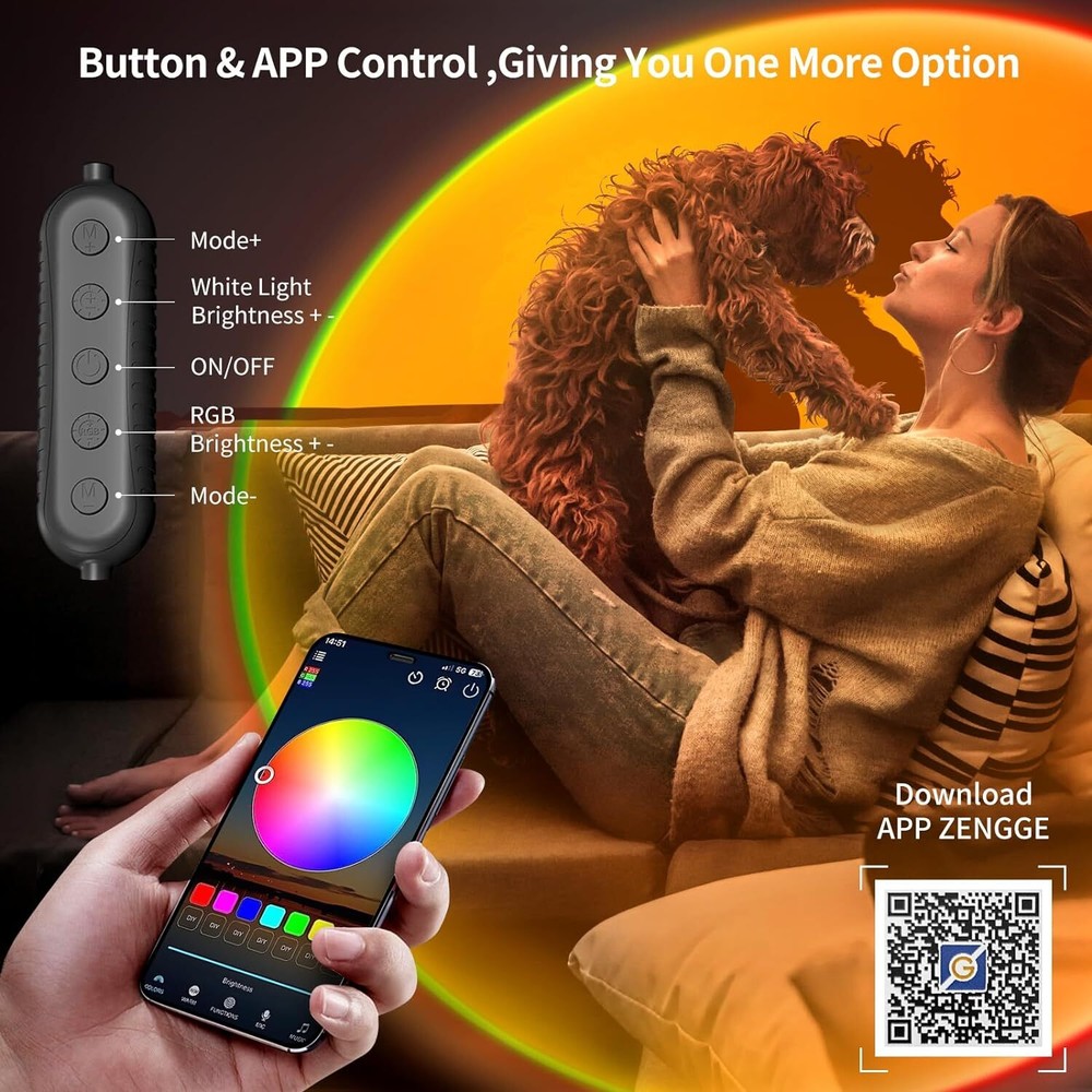 Neroupe Sunset Lamp Projector with APP & Button Control