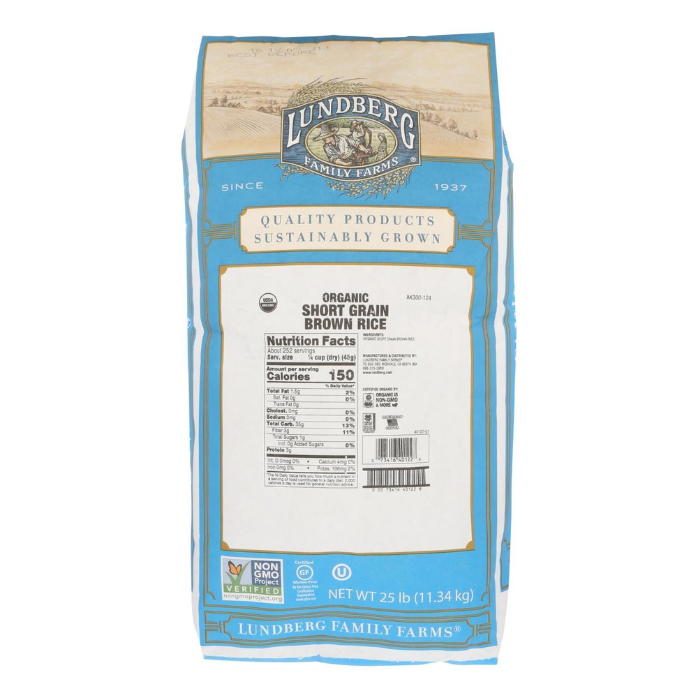 Lundberg Rice Brown Short Organic 25lb