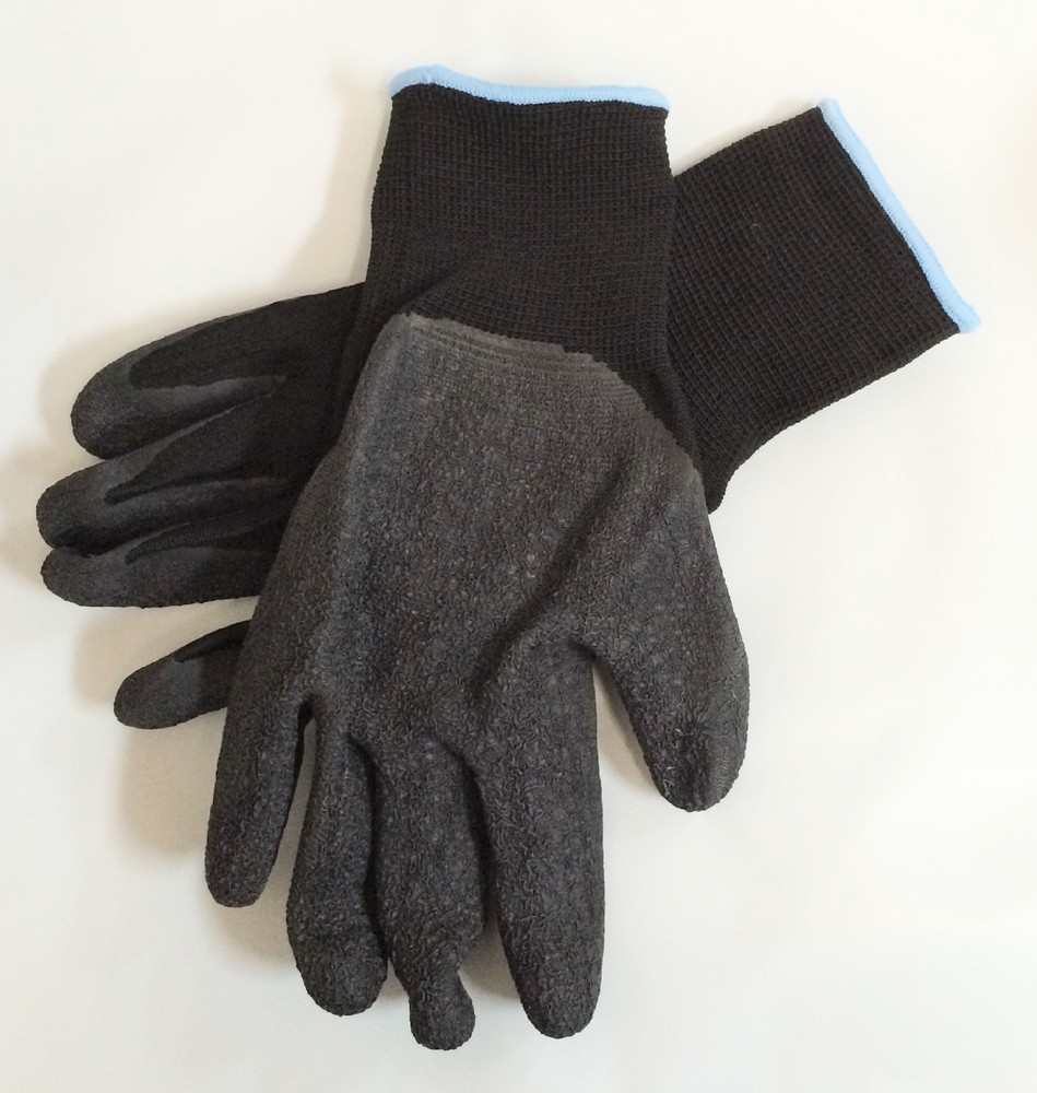 5x  Medium Blue & Green Rubber Coated Comfortable Flexible Breathable Work Glove