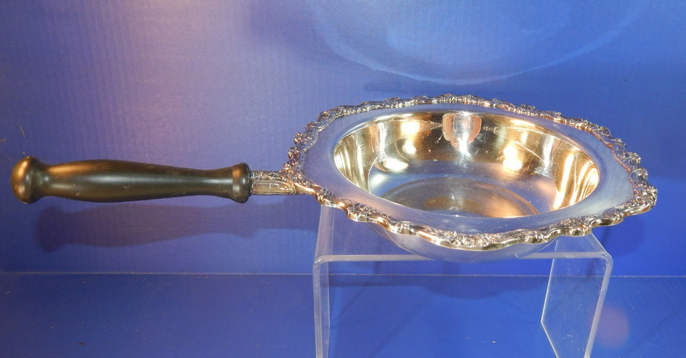 Silver Plated Chafing Serving Dish with Wooden Handle. Unbranded