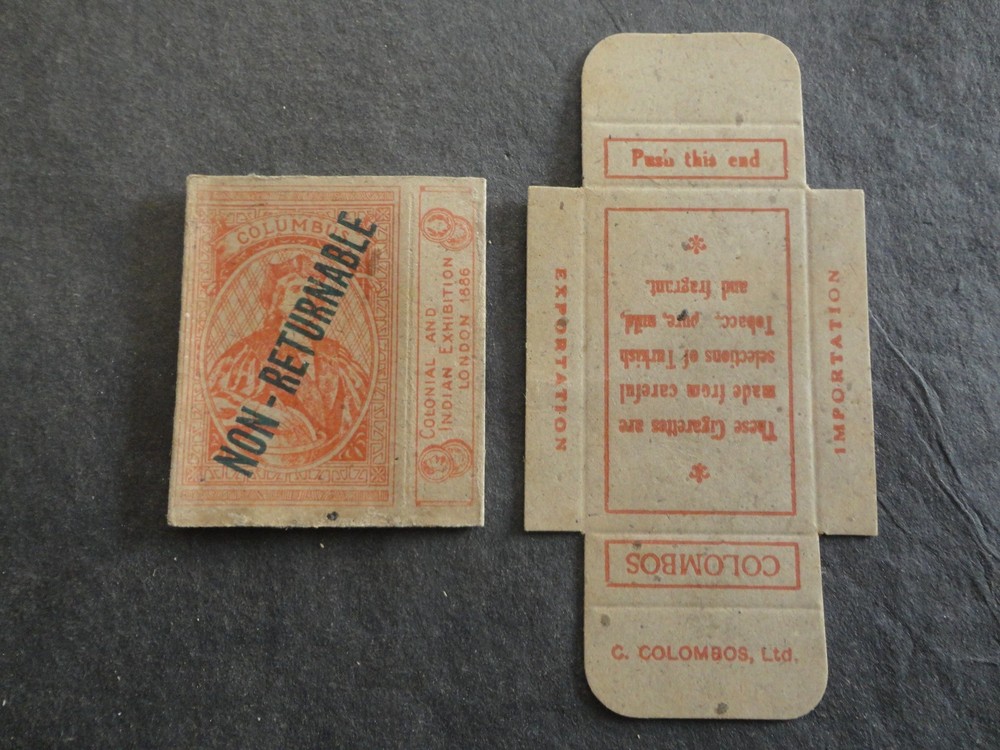 C.COLOMBOS OVERPRINT CIGARETTE PACKET
