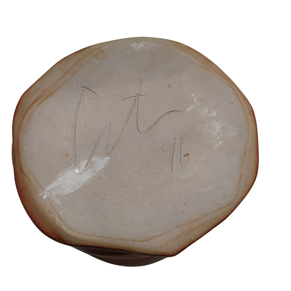 Signed Studio Pottery Lidded Canister | Gradient Peach Glaze | Handmade Ceramic